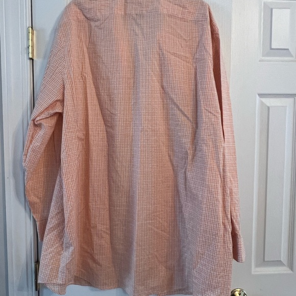 Perry Ellis Modern Fit Sz 19 36/37 Orange and White Blue Pin Stripe Dress Shirt - Picture 5 of 5